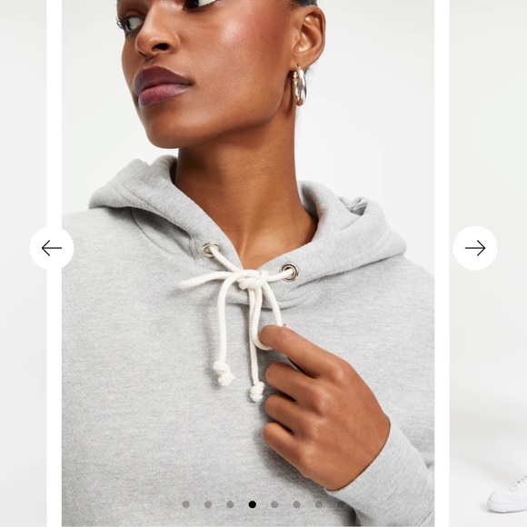 Good American cropped hoodie size 2 heather grey - Picture 3 of 9